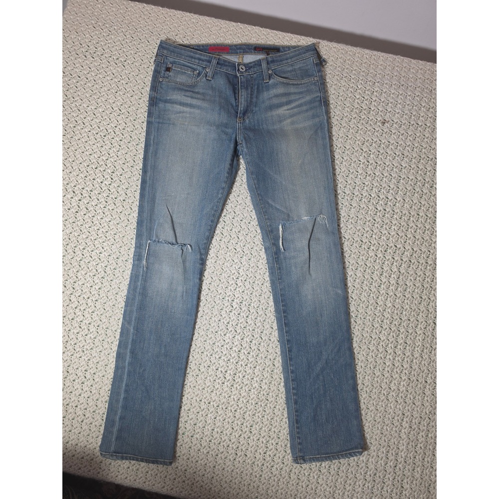 AG Adriano Goldschmied The Premiere Jeans Women 28 Blue Good Distressed Straight